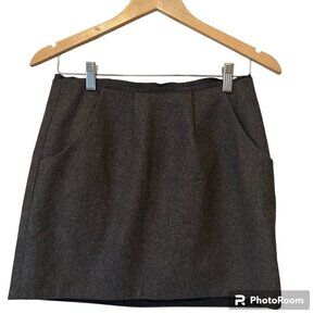 J. Crew Wool Blend Mini Pencil Skirt Pleated Pockets Size 0 Academia Twee Skirt